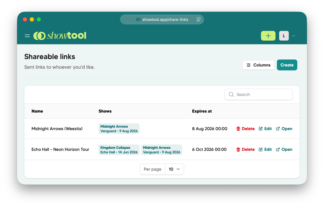 Secure share link
