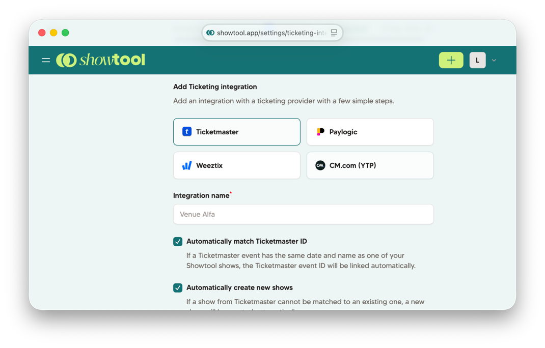 Connect your ticketing integration